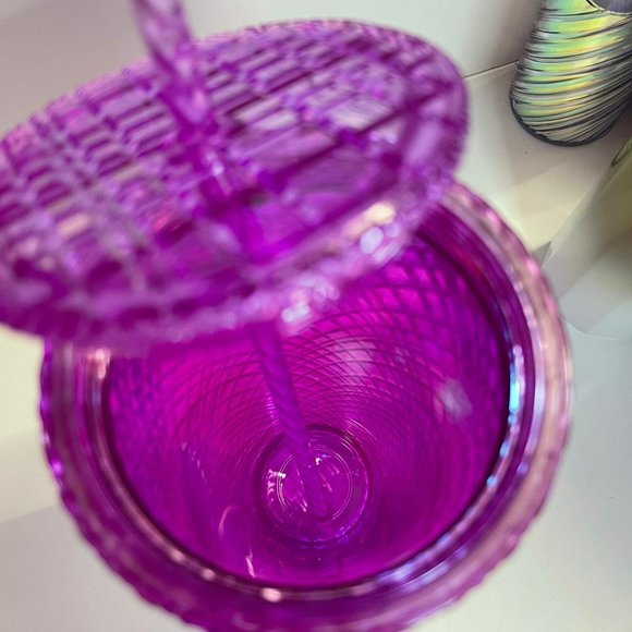 Starbucks Valentines 2023 Purple Pink Taffy Jeweled Cold Cup Tumbler Venti 24 oz - Picture 5 of 5